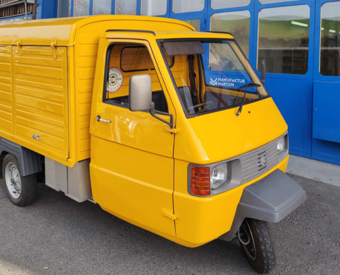 Der Piaggio Ape ist zum Abflug bereit